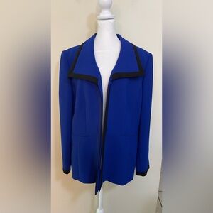 Preston & York Women’s Blazer Jacket Royal Blue With Black Trim Size 18